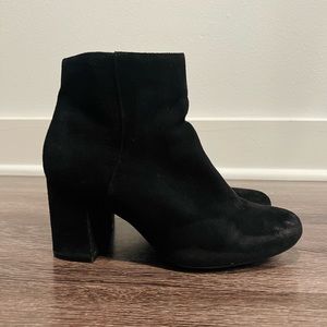 Black suede booties